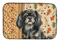 Black and Tan Tibetan Spaniel Heirloom Fall Dish Drying Mat Absorbent Dish Drying Mat Pad for Kitchen Counter Dish Drainer Mat for Countertop, 14 x 21", Multicolor