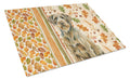 Chestnut Wirehaired Pointing Griffon Heirloom Fall Cutting Board Tempered Glass Kitchen Cutting Surface, Heat Resistant Chopping, Non-Slip Feet, Food Prep & Serving