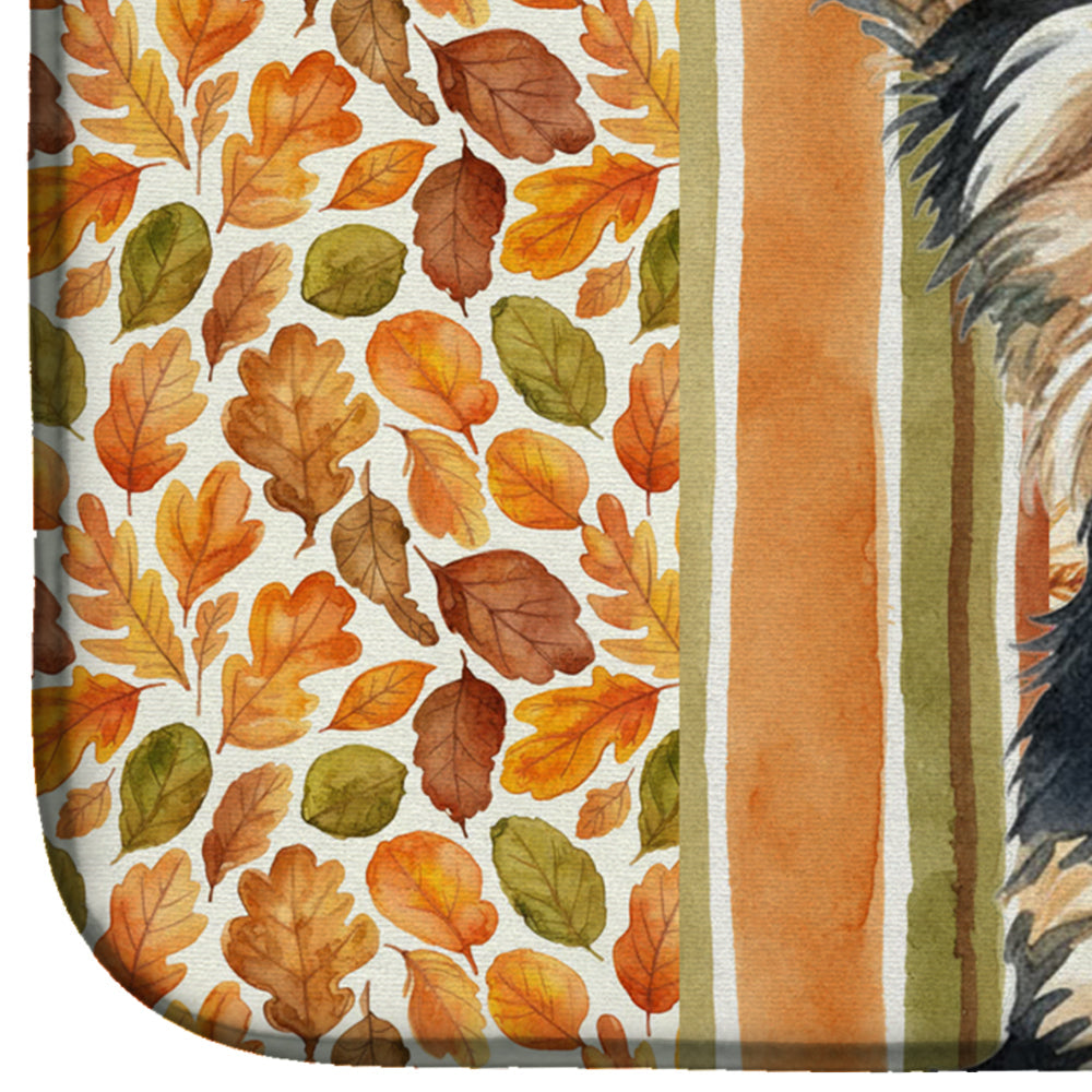 Black and Tan Yorkshire Terrier Heirloom Fall Dish Drying Mat Absorbent Dish Drying Mat Pad for Kitchen Counter Dish Drainer Mat for Countertop, 14 x 21", Multicolor