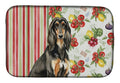 Black & Tan Afghan Hound Vegetables Dish Drying Mat Absorbent Dish Drying Mat Pad for Kitchen Counter Dish Drainer Mat for Countertop, 14 x 21", Multicolor