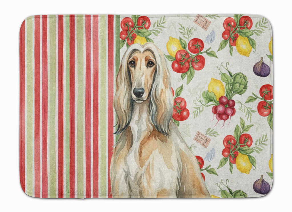 Afghan Hound Vegetables Memory Foam Kitchen Mat Machine Washable Anti-Fatigue Cushion Comfort Bath or Kitchen Rug