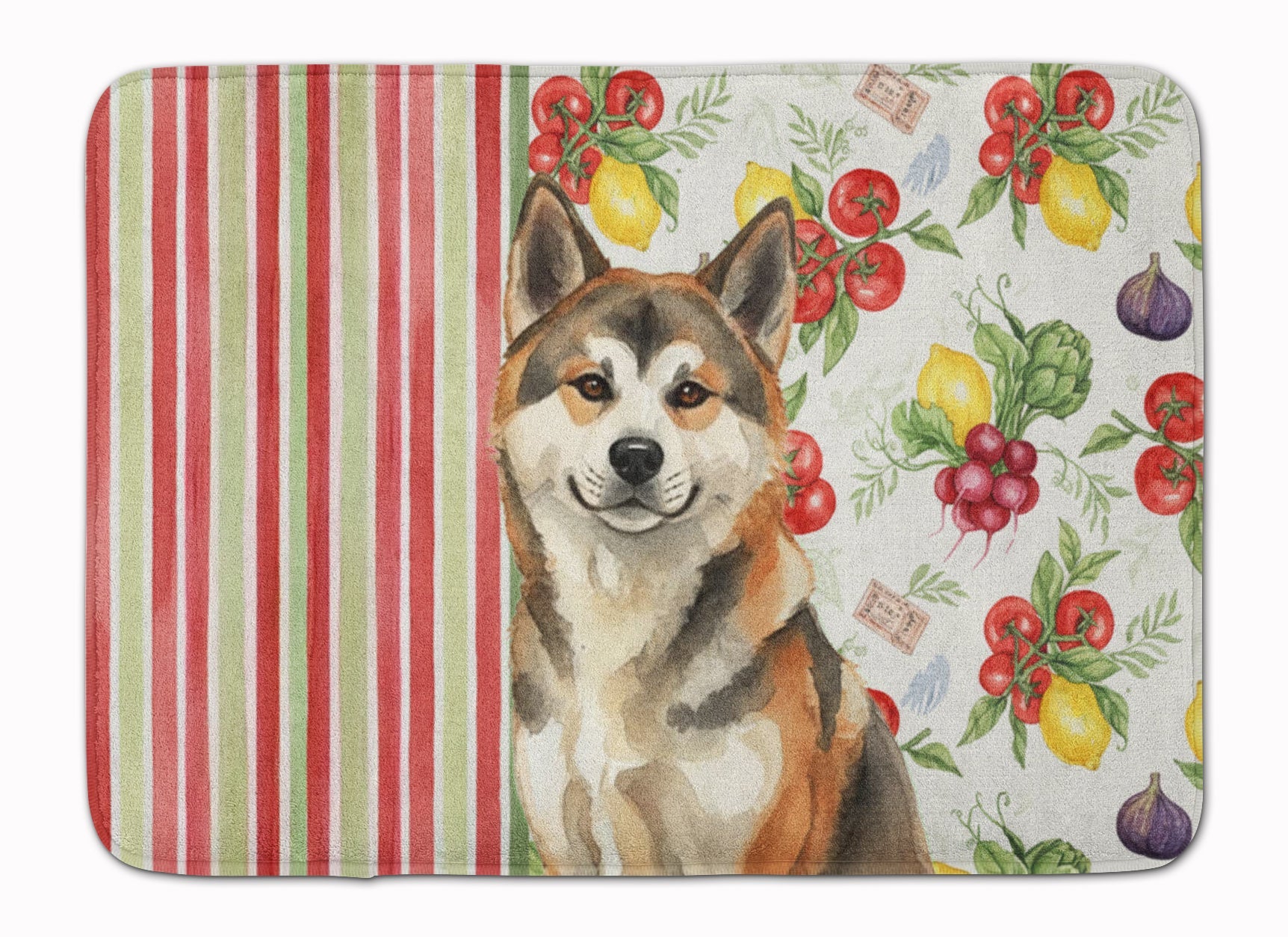 Sesame Akita Vegetables Memory Foam Kitchen Mat Machine Washable Anti-Fatigue Cushion Comfort Bath or Kitchen Rug