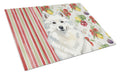 American Eskimo Vegetables Cutting Board Tempered Glass Kitchen Cutting Surface, Heat Resistant Chopping, Non-Slip Feet, Food Prep & Serving
