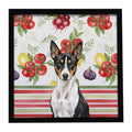 Black and White Basenji Vegetables Framed Metal Print Bathroom, Kitchen, Office, Home Decor Wall Art Ready to Hang, Square, 8X8