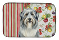 Bearded Collie Vegetables Dish Drying Mat Absorbent Dish Drying Mat Pad for Kitchen Counter Dish Drainer Mat for Countertop, 14 x 21", Multicolor