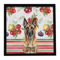 Belgian Malinois Vegetables Framed Metal Print Bathroom, Kitchen, Office, Home Decor Wall Art Ready to Hang, Square, 8X8