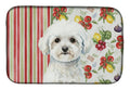Bichon Frise Vegetables Dish Drying Mat Absorbent Dish Drying Mat Pad for Kitchen Counter Dish Drainer Mat for Countertop, 14 x 21", Multicolor