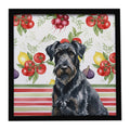 Black Russian Terrier Vegetables Framed Metal Print Bathroom, Kitchen, Office, Home Decor Wall Art Ready to Hang, Square, 8X8