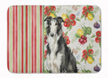 Black and White Borzoi Vegetables Memory Foam Kitchen Mat Machine Washable Anti-Fatigue Cushion Comfort Bath or Kitchen Rug