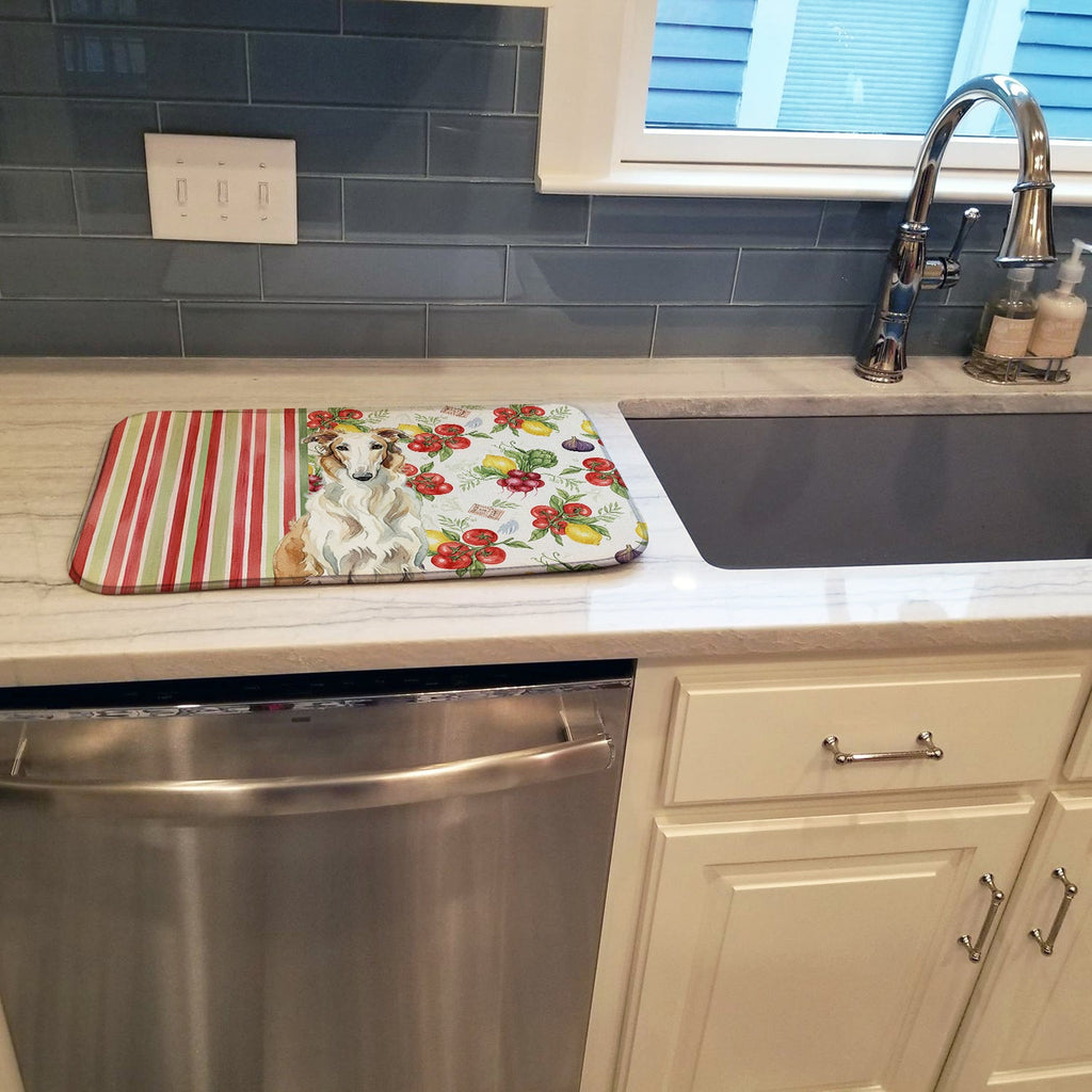 Borzoi Vegetables Dish Drying Mat Absorbent Dish Drying Mat Pad for Kitchen Counter Dish Drainer Mat for Countertop, 14 x 21", Multicolor