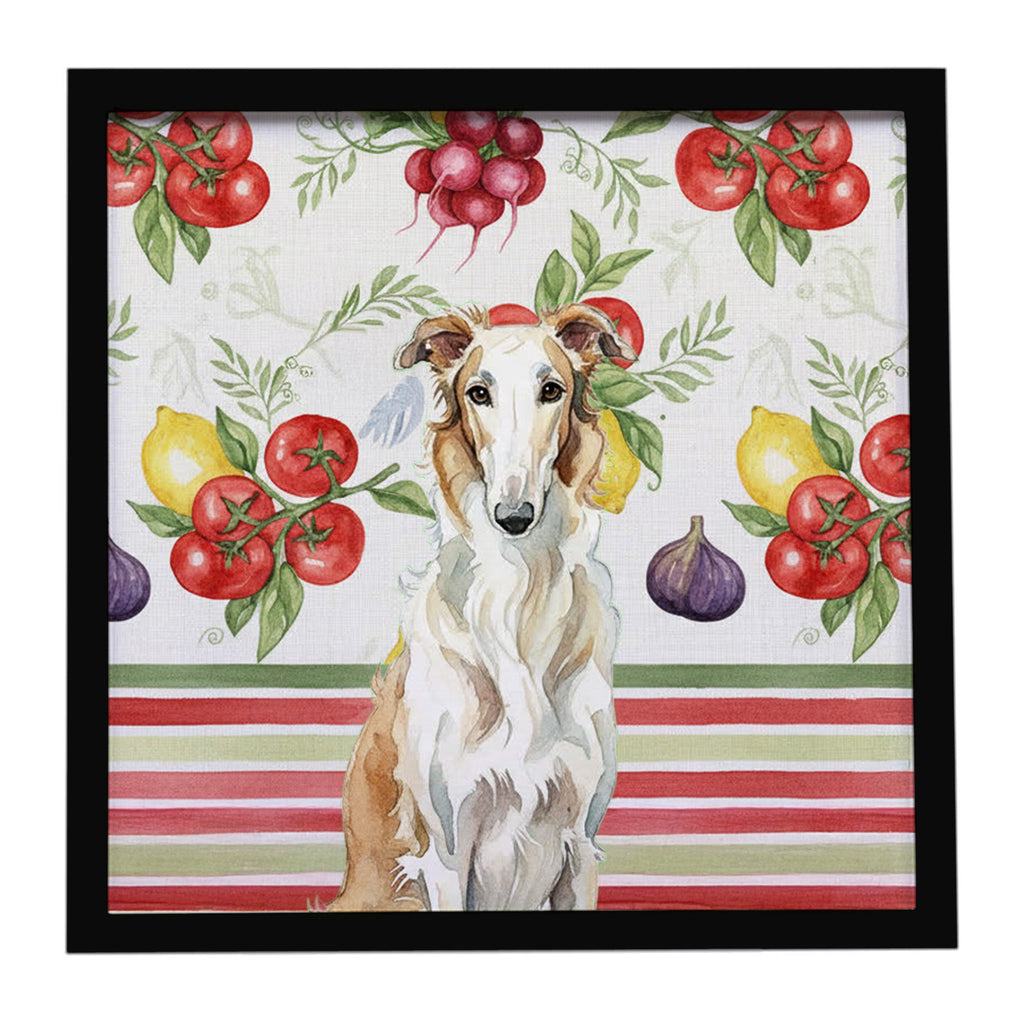 Borzoi Vegetables Framed Metal Print Bathroom, Kitchen, Office, Home Decor Wall Art Ready to Hang, Square, 8X8