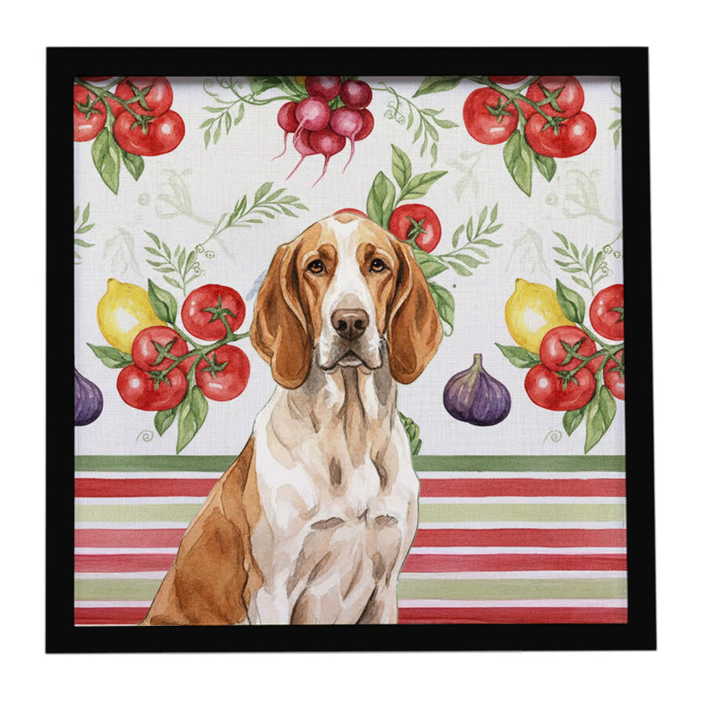 Bracco Italiano Vegetables Framed Metal Print Bathroom, Kitchen, Office, Home Decor Wall Art Ready to Hang, Square, 8X8
