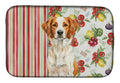 Orange and White Brittany Vegetables Dish Drying Mat Absorbent Dish Drying Mat Pad for Kitchen Counter Dish Drainer Mat for Countertop, 14 x 21", Multicolor