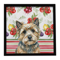 Cairn Terrier Vegetables Framed Metal Print Bathroom, Kitchen, Office, Home Decor Wall Art Ready to Hang, Square, 8X8