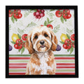 Cavapoo Vegetables Framed Metal Print Bathroom, Kitchen, Office, Home Decor Wall Art Ready to Hang, Square, 8X8