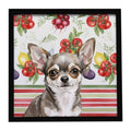 Chihuahua Vegetables Framed Metal Print Bathroom, Kitchen, Office, Home Decor Wall Art Ready to Hang, Square, 8X8
