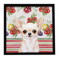 Cream Chihuahua Vegetables Framed Metal Print Bathroom, Kitchen, Office, Home Decor Wall Art Ready to Hang, Square, 8X8