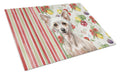 Hairless Chinese Crested Vegetables Cutting Board Tempered Glass Kitchen Cutting Surface, Heat Resistant Chopping, Non-Slip Feet, Food Prep & Serving