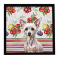 Hairless Chinese Crested Vegetables Framed Metal Print Bathroom, Kitchen, Office, Home Decor Wall Art Ready to Hang, Square, 8X8