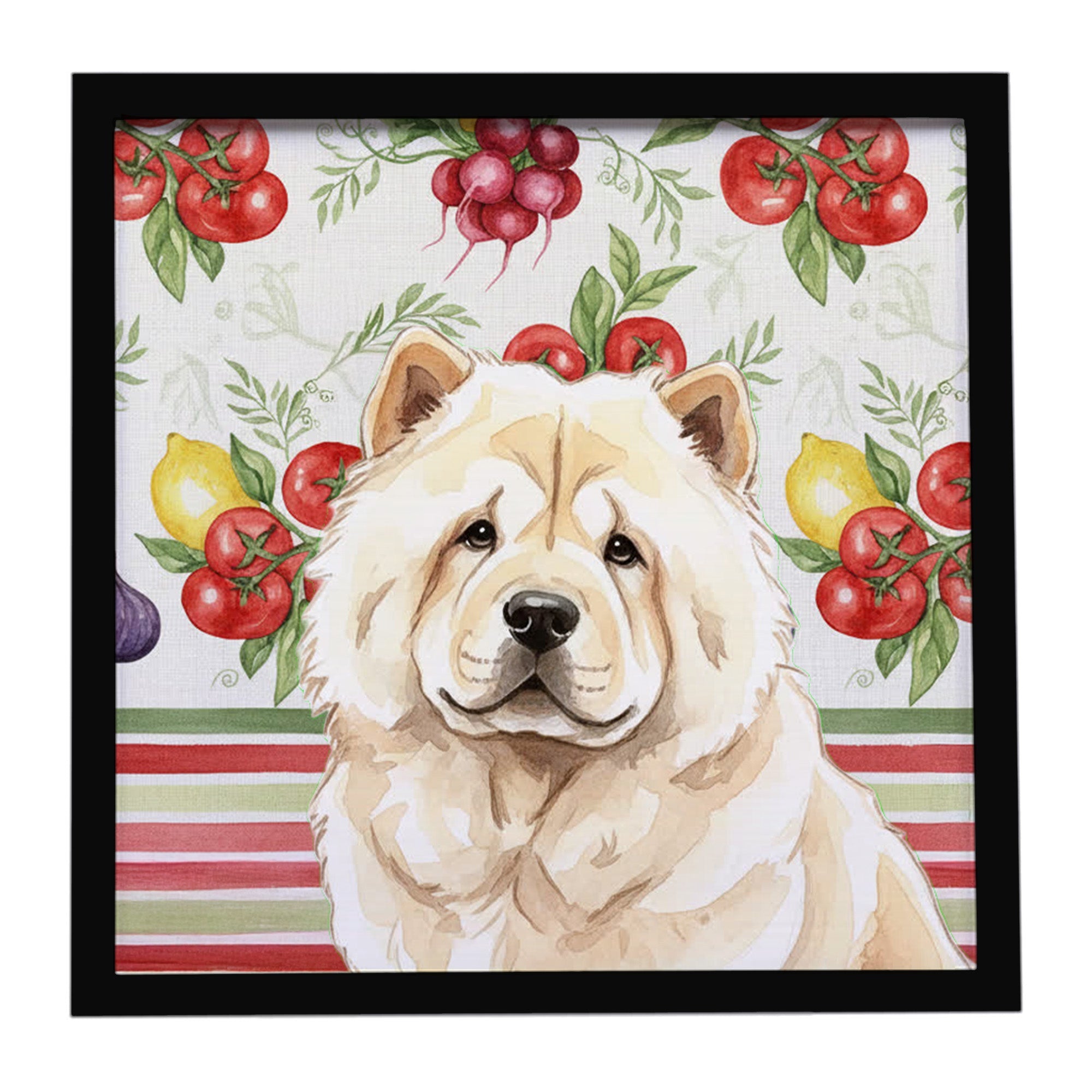 Cream Chow Chow Vegetables Framed Metal Print Bathroom, Kitchen, Office, Home Decor Wall Art Ready to Hang, Square, 8X8