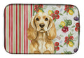 Buff Cocker Spaniel Vegetables Dish Drying Mat Absorbent Dish Drying Mat Pad for Kitchen Counter Dish Drainer Mat for Countertop, 14 x 21", Multicolor