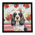Parti Cocker Spaniel Vegetables Framed Metal Print Bathroom, Kitchen, Office, Home Decor Wall Art Ready to Hang, Square, 8X8
