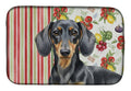Black and Tan Dachshund Vegetables Dish Drying Mat Absorbent Dish Drying Mat Pad for Kitchen Counter Dish Drainer Mat for Countertop, 14 x 21", Multicolor