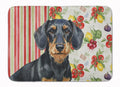 Wirehaired Black and Tan Dachshund Vegetables Memory Foam Kitchen Mat Machine Washable Anti-Fatigue Cushion Comfort Bath or Kitchen Rug