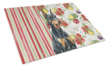 Doberman Pinscher Vegetables Cutting Board Tempered Glass Kitchen Cutting Surface, Heat Resistant Chopping, Non-Slip Feet, Food Prep & Serving