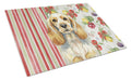 Lemon Roan English Cocker Spaniel Vegetables Cutting Board Tempered Glass Kitchen Cutting Surface, Heat Resistant Chopping, Non-Slip Feet, Food Prep & Serving