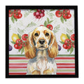 Lemon Roan English Cocker Spaniel Vegetables Framed Metal Print Bathroom, Kitchen, Office, Home Decor Wall Art Ready to Hang, Square, 8X8