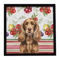 Liver English Cocker Spaniel Vegetables Framed Metal Print Bathroom, Kitchen, Office, Home Decor Wall Art Ready to Hang, Square, 8X8
