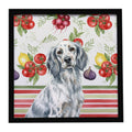 Blue Belton English Setter Vegetables Framed Metal Print Bathroom, Kitchen, Office, Home Decor Wall Art Ready to Hang, Square, 8X8