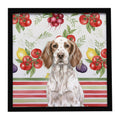 Liver Belton English Setter Vegetables Framed Metal Print Bathroom, Kitchen, Office, Home Decor Wall Art Ready to Hang, Square, 8X8