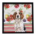 Tricolor English Setter Vegetables Framed Metal Print Bathroom, Kitchen, Office, Home Decor Wall Art Ready to Hang, Square, 8X8