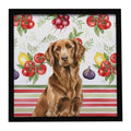 Liver Flat-Coated Retriever Vegetables Framed Metal Print Bathroom, Kitchen, Office, Home Decor Wall Art Ready to Hang, Square, 8X8