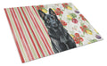Black German Shepherd Vegetables Cutting Board Tempered Glass Kitchen Cutting Surface, Heat Resistant Chopping, Non-Slip Feet, Food Prep & Serving