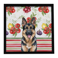 German Shepherd Vegetables Framed Metal Print Bathroom, Kitchen, Office, Home Decor Wall Art Ready to Hang, Square, 8X8