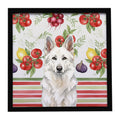 White German Shepherd Vegetables Framed Metal Print Bathroom, Kitchen, Office, Home Decor Wall Art Ready to Hang, Square, 8X8