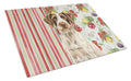 Liver and White German Wirehaired Pointer Vegetables Cutting Board Tempered Glass Kitchen Cutting Surface, Heat Resistant Chopping, Non-Slip Feet, Food Prep & Serving