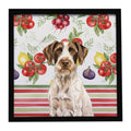 Liver and White German Wirehaired Pointer Vegetables Framed Metal Print Bathroom, Kitchen, Office, Home Decor Wall Art Ready to Hang, Square, 8X8
