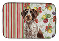 Roan German Wirehaired Pointer Vegetables Dish Drying Mat Absorbent Dish Drying Mat Pad for Kitchen Counter Dish Drainer Mat for Countertop, 14 x 21", Multicolor