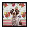 Roan German Wirehaired Pointer Vegetables Framed Metal Print Bathroom, Kitchen, Office, Home Decor Wall Art Ready to Hang, Square, 8X8