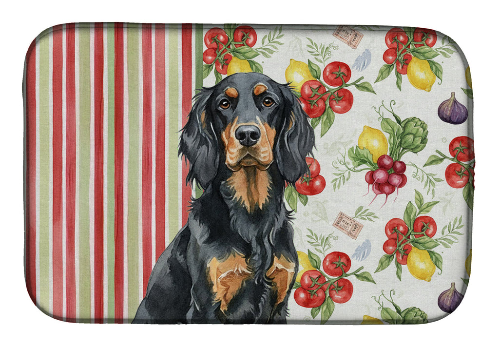 Gordon Setter Vegetables Dish Drying Mat Absorbent Dish Drying Mat Pad for Kitchen Counter Dish Drainer Mat for Countertop, 14 x 21", Multicolor