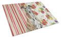 Brindle Greyhound Vegetables Cutting Board Tempered Glass Kitchen Cutting Surface, Heat Resistant Chopping, Non-Slip Feet, Food Prep & Serving