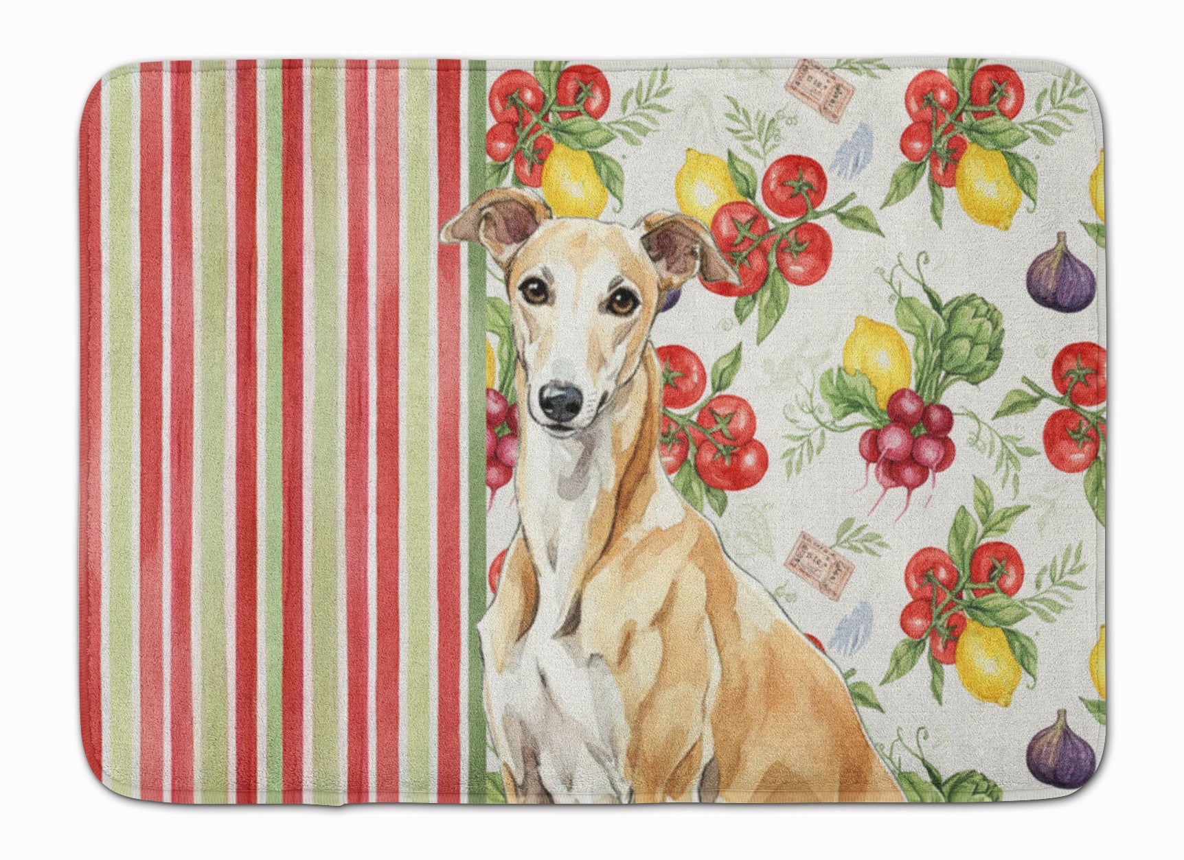 Fawn Greyhound Vegetables Memory Foam Kitchen Mat Machine Washable Anti-Fatigue Cushion Comfort Bath or Kitchen Rug
