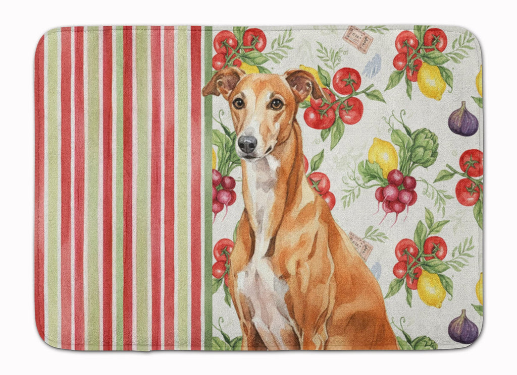 Red Greyhound Vegetables Memory Foam Kitchen Mat Machine Washable Anti-Fatigue Cushion Comfort Bath or Kitchen Rug