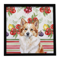 Tan Icelandic Sheepdog Vegetables Framed Metal Print Bathroom, Kitchen, Office, Home Decor Wall Art Ready to Hang, Square, 8X8
