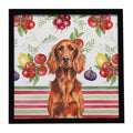 Irish Setter Vegetables Framed Metal Print Bathroom, Kitchen, Office, Home Decor Wall Art Ready to Hang, Square, 8X8