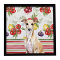 Fawn Italian Greyhound Vegetables Framed Metal Print Bathroom, Kitchen, Office, Home Decor Wall Art Ready to Hang, Square, 8X8